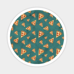 Cool pizza slices vintage teal pattern Magnet